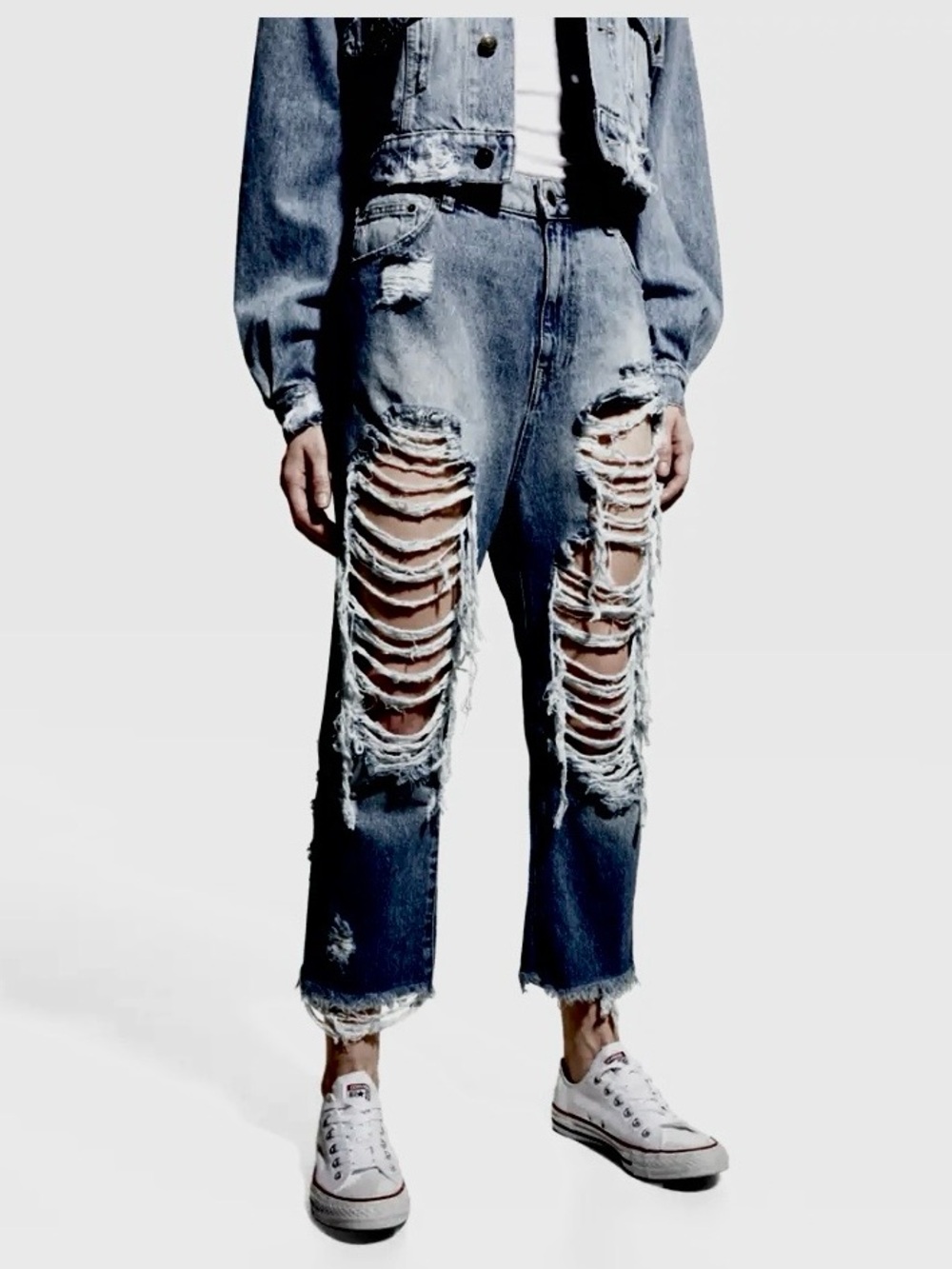 Ser.O.Ya NWT Omar Drop Crotch Boyfriend Jean Sz  27 x 21